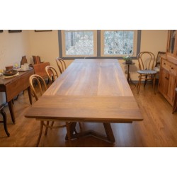 Extendable Dining Table, Expandable Walnut Dining Table, Walnut Extendable Table with 2 Leaves, Extending Dining Room Table