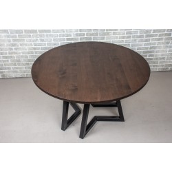 Round Wood Table, Round Dining Table for Kitchen or Dining Room, 54 Inch Round Table in Solid Maple Wood with Espresso Finish