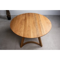 Oak Dining Table Round, Round White Oak Table with Natural Finish, 54 Inch Round Oak Table for Kitchen or Dining Room, Kitchen Table for 6