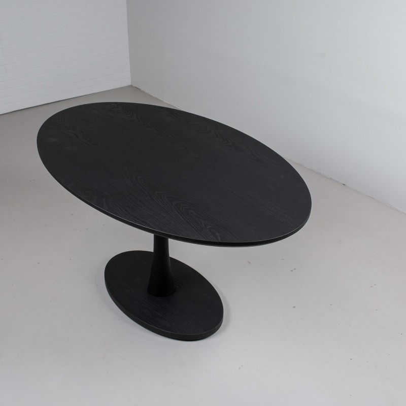 Oval Pedestal Dining Table, Black Oval Dining Table, Oval Kitchen Table, Modern Oval Pedestal Table, Black Dining Room Table