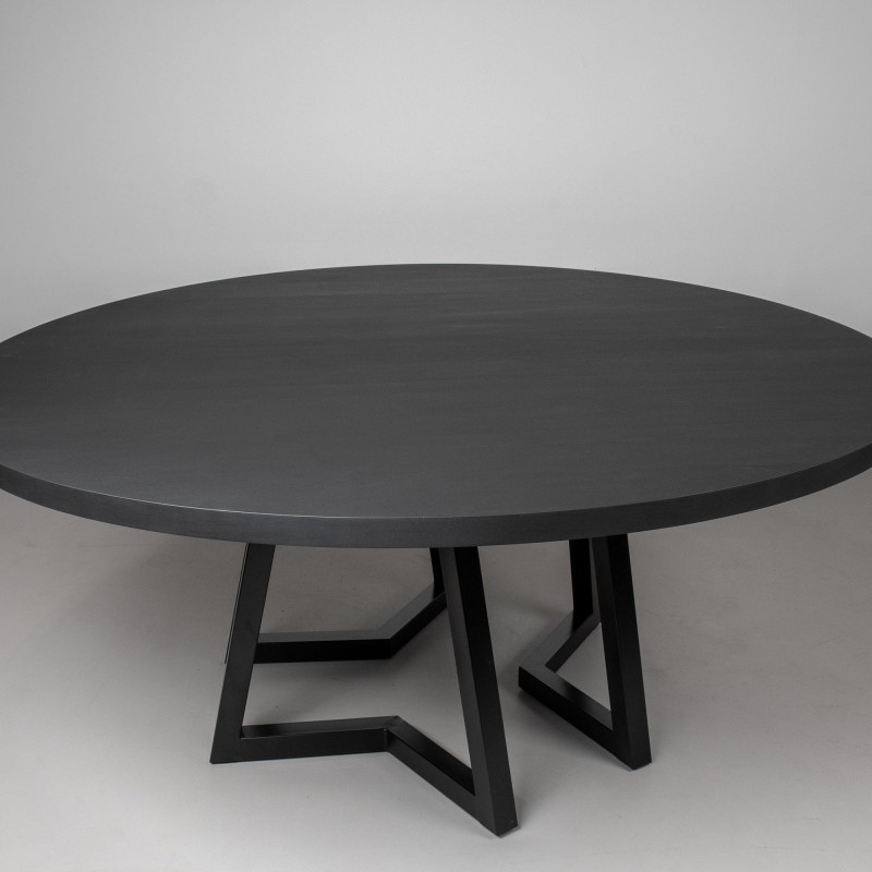 Solid Wood Round Dining Table, Round Black Dining Table, Round Wood Table Finished in Black for Kitchen or Dining Room